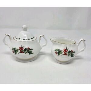 Mini Creamer and Sugar Bowl "A Cup of Christmas Tea" By Tom Hegg